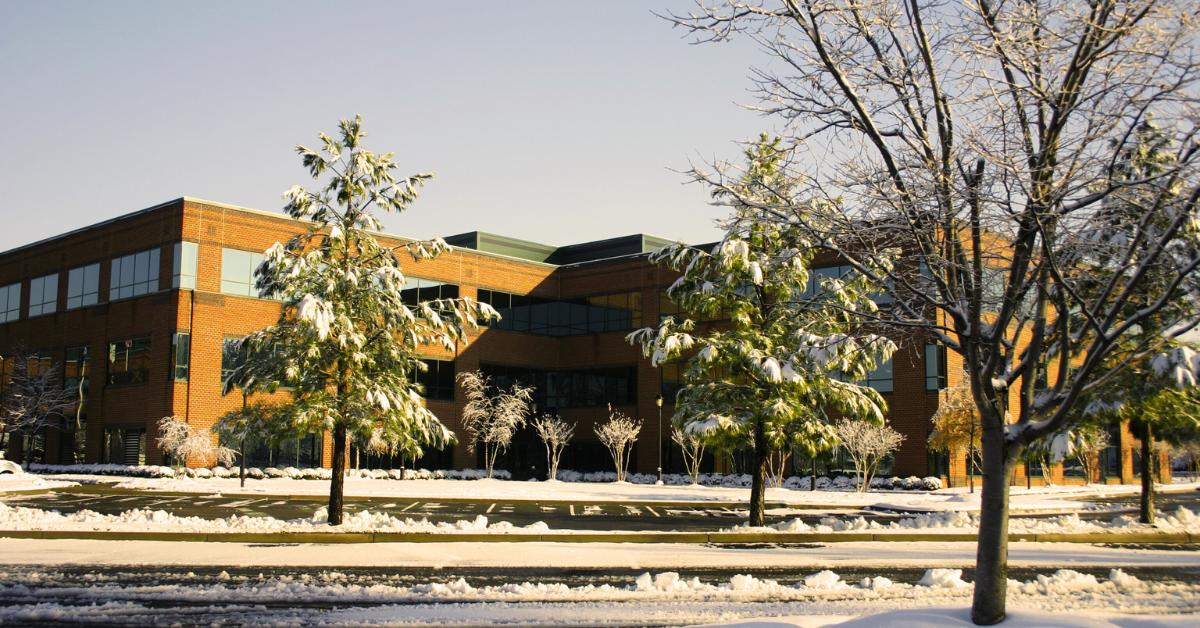 Medical office building in winter