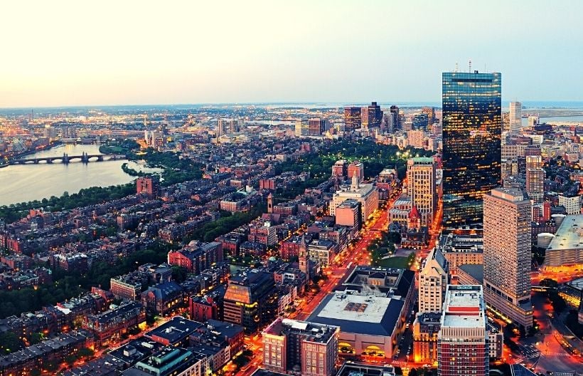 Boston, MA aerial view