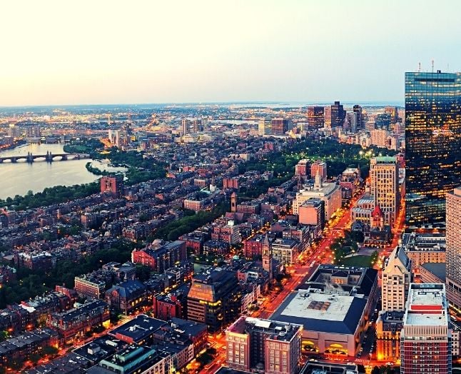 Boston, MA aerial view