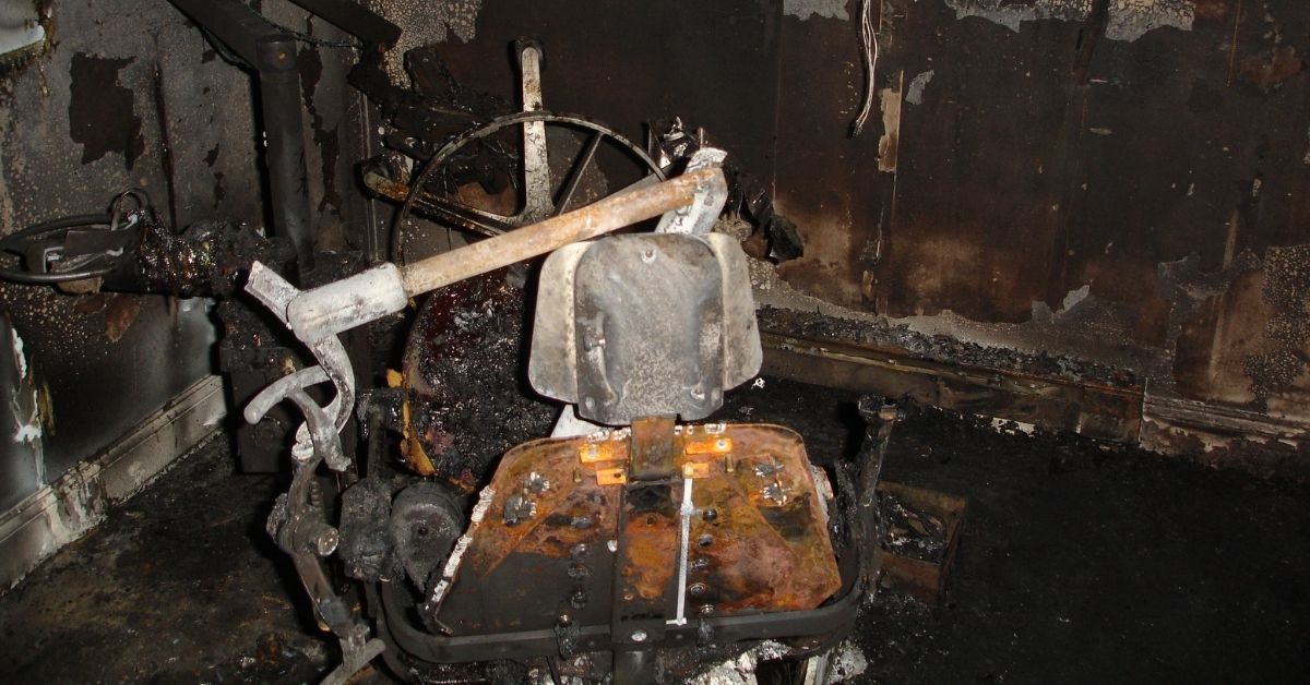 burned dental equipment